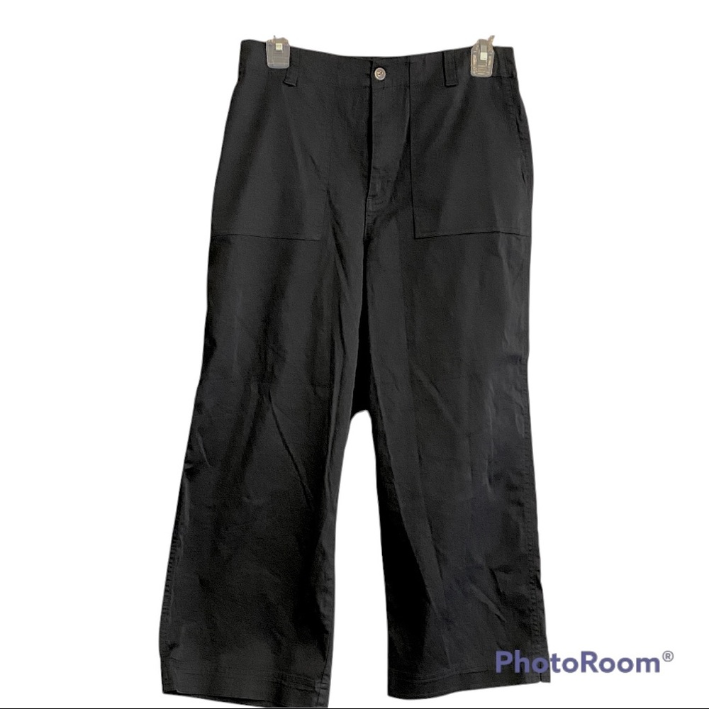 Chicos Cropped Black lightweight Pants Cotton Spandex Excellent condition !